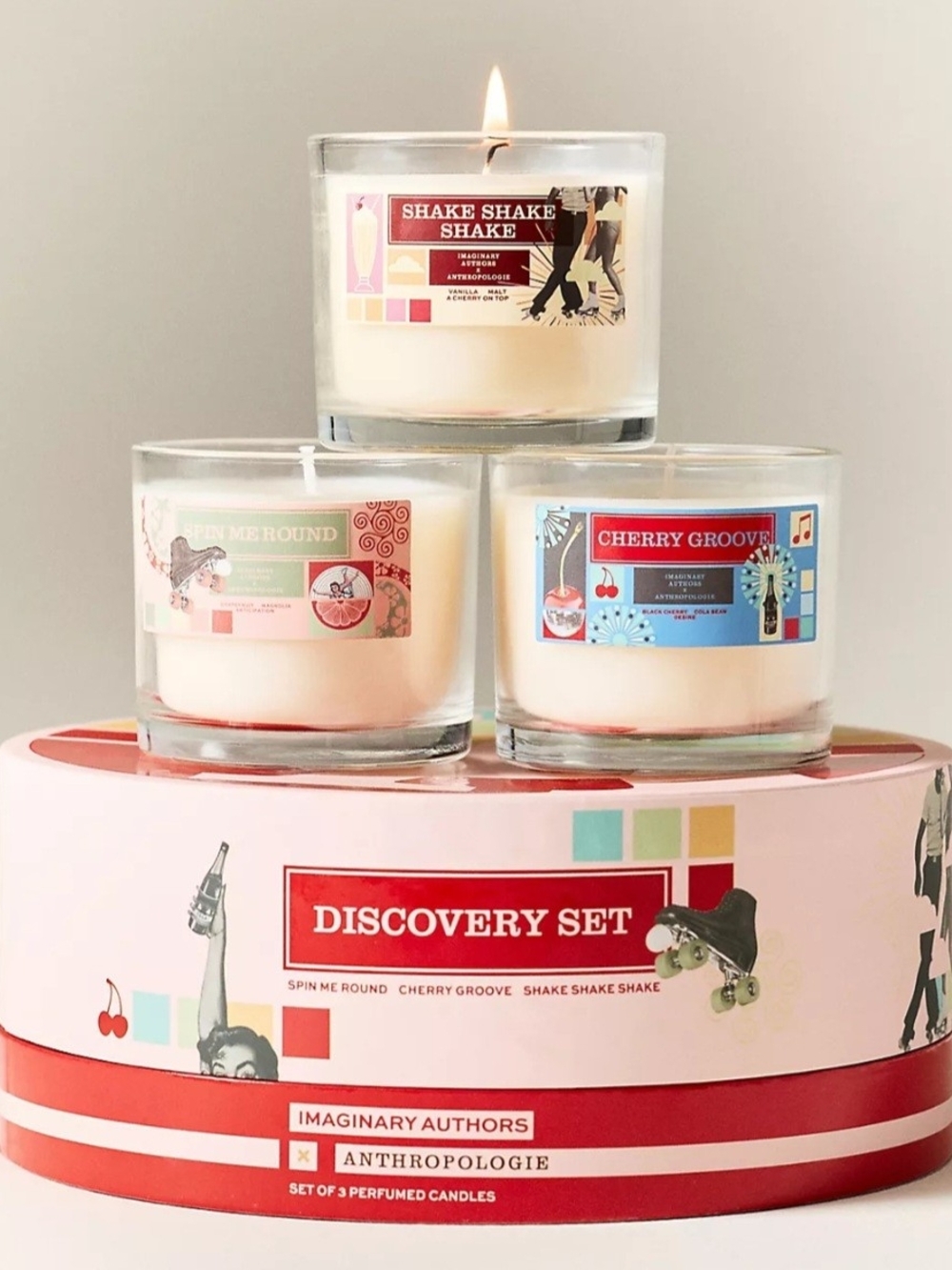 Anthropologie Imaginary Authors Discovery Set Scented Candle Trio